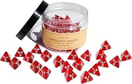 FourDragons 50Pcs Transparent Red D4 Dice Set for Board Table RPG Gaming, Roleplaying Red Gem D4 Pol