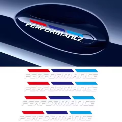 For BMW 4Pcs Car Door Handel Stickers M Performance Logo E40 E90 F20 F30 F10 G20 G30 G01 F36 X1 X2 X