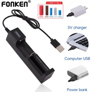 Fonken Battery Charger Adapter Li-ion Battery Charger Slot for Battery 10440 14500 16340 16650 14650