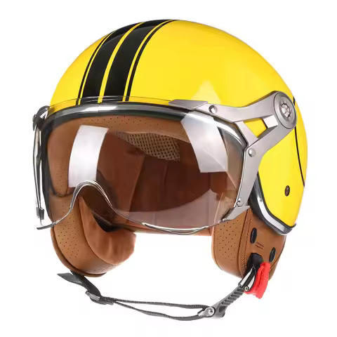 3/4 Open Face Motorcycle Retro Motorbike Helmets Vintage Chopper Capacete De Moto Bike Cascos Scoote