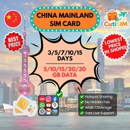 【 中国 China SIM Card 】China Travel Prepaid SIM Card 5G 中国上网卡 Physical SIM Card China Global