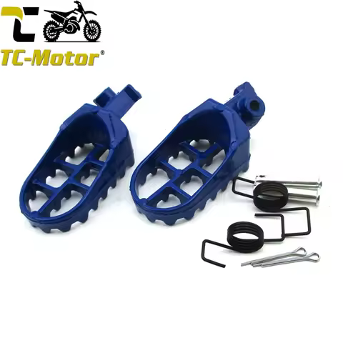 TC-Motor Blue Aluminum Footrest Footpegs For Honda XR50R CRF50 CRF70 CRF80 CRF100F Yamaha PW50 PW80 
