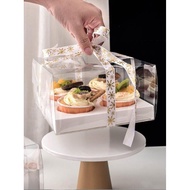 Paper Cupcake Packaging Box Transparent Heightened Dessert Packaging Box Baking Muffin Cup 6 Cupcake