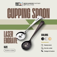 Custom Coffee Spoon Soup Cupping Spoon Laser Engraved Print Souvenir Gift