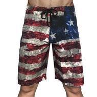 European American Simple National Flag Men's Quick-Drying Casual Beach Pants Summer Printed Eagle Fi
