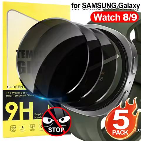 Privacy Screen Protectors Anti-spy Tempered Glass For Samsung Galaxy Watch 9 8 Classic 40/44/46mm An