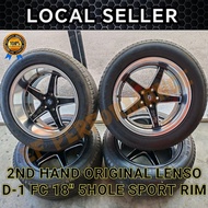 2ND HAND ORIGINAL LENSO D-1 FC 18" 5HOLE SPORT RIM 9.5JJ 10.5JJ 255/55/18 PROJECT D TYRE TAYAR EF PE