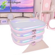 DUCKIHOGAN Transparent Zipper Hard Bag, Drawer Type Multifunctional Transparent Laser Storage Box, S