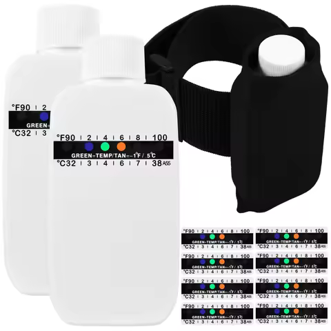 14Pcs Urine Test Complete Kit with 2 Empty Bottles 10 Temperature Test Strips Leg Straps Oxford Pouc