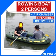 Rowing Boat Inflatable Fishing Canoe Ship 2 Person PVC Paddle Water Sport Bot Perahu Kapal Rakit Ang
