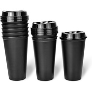 KMAKII 12 oz Reusable Coffee Cups with Lids 8 Pk, To Go Travel Cups, Hot or Cold Drinks, Dishwasher 