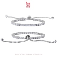 Bracelet - NINE TWO FIVE - BR-VIKL121 - 925 Silver Tina - Drawstring Full Swarovski CZ Stone