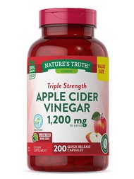 Nature's Truth Apple Cider Vinegar 200 vegetarian capsules น้ำส้มสายชูหมักแอปเปิ้ลไซเดอร์ ในรูปแคปซูล ลดน้ำหนัก พุงยุบ