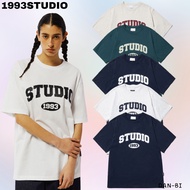 [1993STUDIO] UNISEX STUDIO ARCH LOGO T-SHIRT / 6COLORS / OVERSIZED /2size /100% Authentic / CUTE KOR