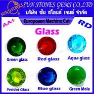 GLASS STONE พลอยกลม กระจก กลมขนาด 6MM ถึง 17MM สีๆ COLOR เนื้อแก้ว Shape Round  AA+