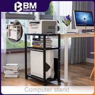 ♂❡❧BM  movable cpu stand rack  Printer Table Side Table Home Office  Movable Storage Rack with Wheel