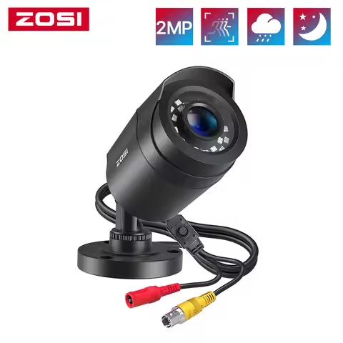 ZOSI 2.0MP 1080p Outdoor Indoor Security Camera 4-in-1 TVI/CVI/AHD/CVBS CCTV Camera for Analog Home 