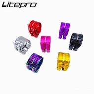 Litepro Folding Bike Seat Tube Clamp Double-layer Adjustment Buckle Titanium Shaft Quick Release Seat Tube Clip P66  For Birdy