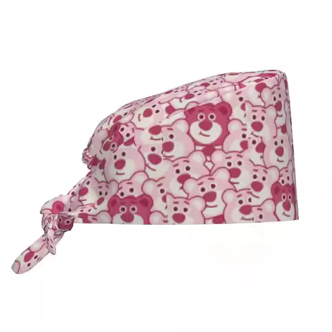 Custom Adjustable Lotso Working Hat Men Women Cute Bear Surgical Hat Scrub Nursing Doctor Surgeon Ca