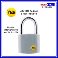 Yale Y120 - Padlock with 5 keys (Silver)