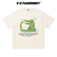 [K-2] FRYING DA YDREAM Bath Crocodile Duckling Graffiti Short T Sleeve Top Wear Men Women Casual [NN