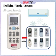 Heavy Duty Daikin York Acson Air Conditioner Aircond Air Cond Remote Control Controller ECGS02 ECGS01 Replacement GANTV