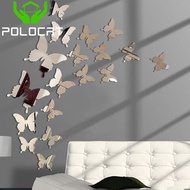 Polocat Mirror Wall Stickers 12pcs 3D Butterflies Wall Decor Party Wedding Home Fridge Butterflies Wall Sticker on sale#1