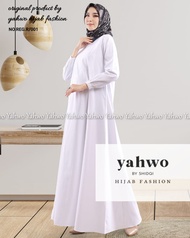 gamis wanita warna putih bahan katun toyobo terbaru dres wanita terlaris baju abaya busuy