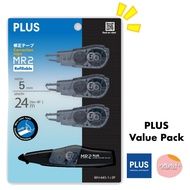 PLUS Whiper MR2 Black Correction Tape Value Pack, Correction Tape Refill