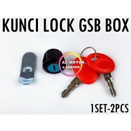 1SET-2PCS GSB TOP BOX KUNCI LOCK FOR SIZE 37L / 47L KEY LOCK SET 37 47 L BOX ABS PLASTIC TAPAK BASE
