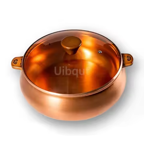 Copper pot Thickened old-fashioned copper hotpot Soup pot Induction cooker Double-flavor hotpot chaf