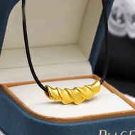 916 gold Horn Elbow Pendant /Bamboo Twisted Flower Pendant  gold 916