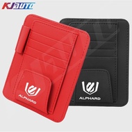 Toyota Alphard Leather Car Sun Visor Card Holder Glasses Clip Organizing Bag For Alphard ANH10 anh20 anh30 Accessories