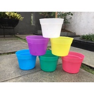 LUSINAN Pot Bunga / Pot tanaman / Pot plastik warna warni uk 10