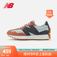 NEW BALANCE NB官方男鞋女鞋327系列简约经典舒适百搭复古休闲鞋运动鞋 橘咖/浅蓝/黑色 中性款 MS327JC1 40.5(中性码脚长25.5cm)