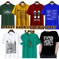 7-Piece Patterned T-Shirt Baju T Shirt Lelaki T Shirt Men