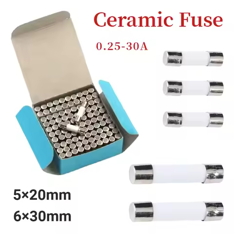 Fast Blow Tube Fuses 250V 0.5A 1A 2A 3A 4A 5A 6A 6.3A 8A 10A 15A 20A 25A 30A AMP Fuse Ceramic Fusibl