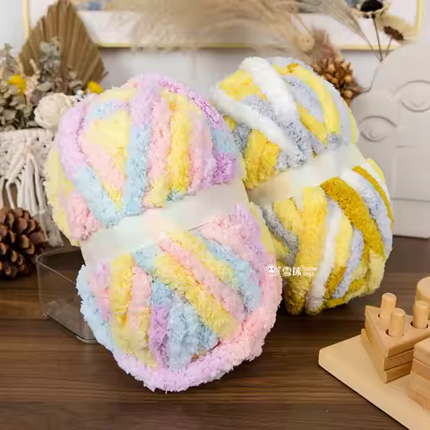 226g Chunky Wool Yarn Filling Bulky Giant Wool Yarn Washable Soft Jumbo Tubular Yarn for Scarf Sweat