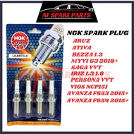 NGK Spark Plug Bezza 1.3 Saga VVT Persona VVT Myvi G3 LKAR7C-9 NGK Plug New Myvi IRIZ Avanza F653 F6