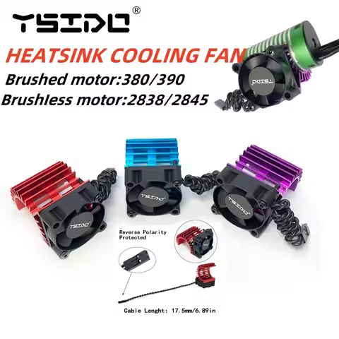 YSIDO RC Car 380 390 2838 2845 2847 Electric Motor Cover HeatSink Cooling Fan for Wltoys 124017 1240