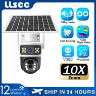 LLSEE V380 dual lens 4K 8MP 4G SIM card solar camera wireless WIFI connection CCTV outdoor waterproo