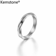 Kemstone สแตนเลส Mobius แหวนชายหญิงชุบเงินทองแหวนเครื่องประดับสำหรับผู้หญิงผู้ชาย