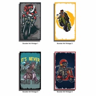 Wall Decoration Wooden Poster Display Wall Decor Scooter Art Vintage Vintage Room Decoration