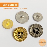 Metal Suit Buttons BA13-257 Size 15MM 21MM Silver And Gold