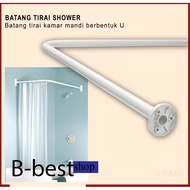 U Shape shower Curtain Rail / L Shape shower Curtain Rail / White Corner Curtain Rod Vikarn