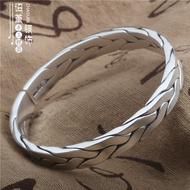 Silver Art Jewelry Sterling Silver 999.9 Braided Bracelet Thai Retro Hand-woven Bracelet Twist Brace