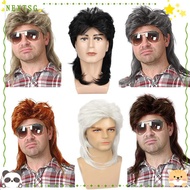 NEXTSG 70s 80s Rockstar Wig, Breathable Medium Length Cosplay Wig, Vintage Fluffy Punk Mullet Wig Un