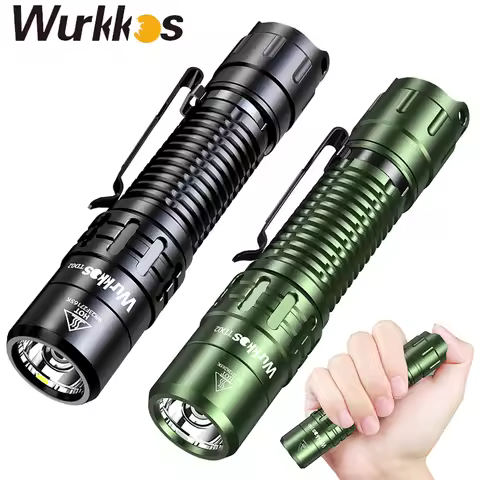 Wurkkos TD02 Tactical Flashlight 18650 EDC Rechargeable Light 2000LM SST40 LED Green Flashlight IPX8