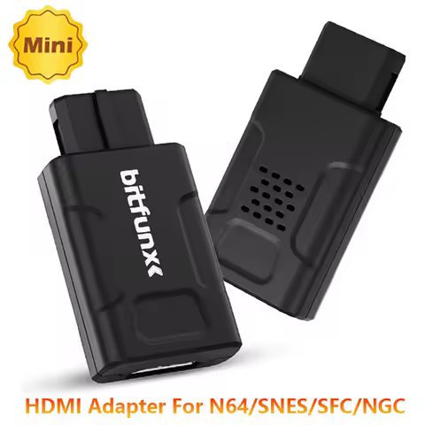 BitFunx Mini HDMI Adapter For N64/SNES/SFC/NGC Console 720P 1080P 4:3/16:9 Auto S-Video Retro Game C