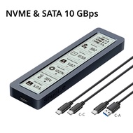 M.2 NVMe SATA SSD ภาพสมาร์ท SSD กรณี USB 3.2 Gen 2 10Gbps NVMe PCI-E 20Gpbs